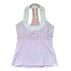 Lululemon Scoop Neck Tank Pink Vertical Stripped